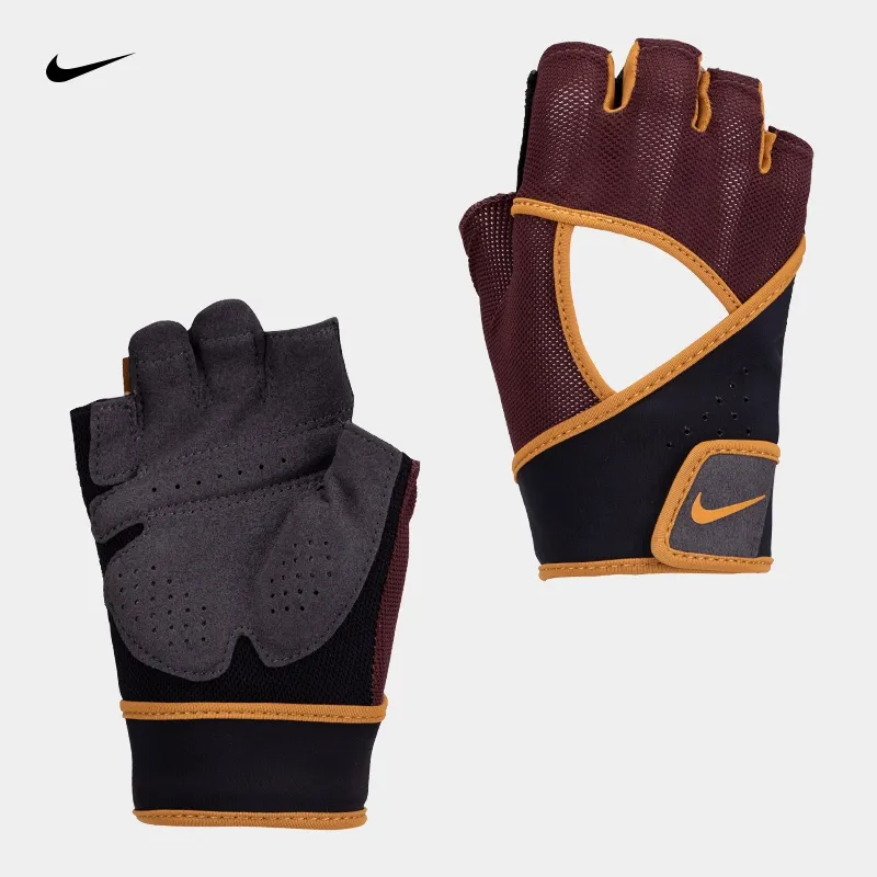 Nike Weightlifting Belts / Gym Gloves Wear-Resistant Deep Red Polyester Polyamide Female-1