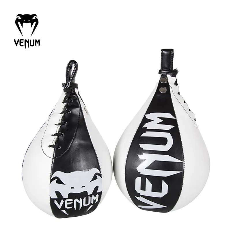 VENUM Speed Balls / Vent Balls SKINTEX Leather Fitness Black White-1