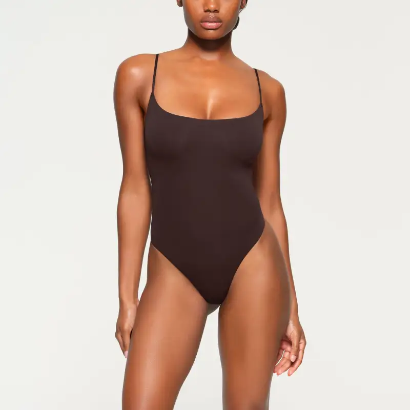 SKIMS Flts Everybody Caml Bodysult Jumpsuit Women's ESPRESSO/Espresso Color-1