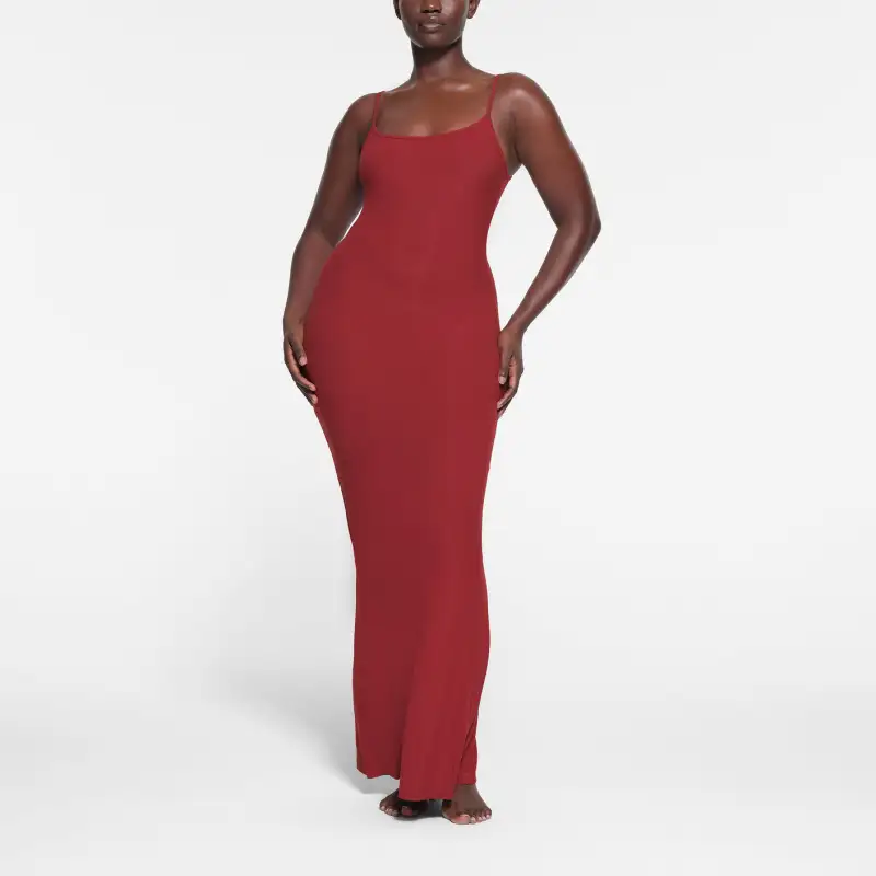 SKIMS SOFT LOUNGE LONG SLIP DRESS Slip Dress Women's BRICK/Brick-1