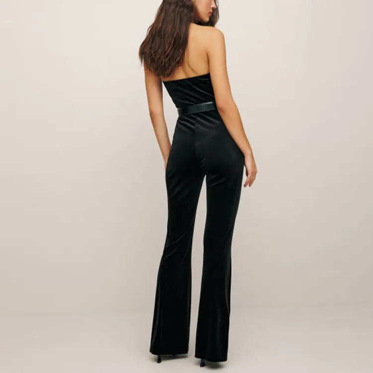 REFORMATION Romy Knit Jumpsuit Jumpsuit Women's Black-1