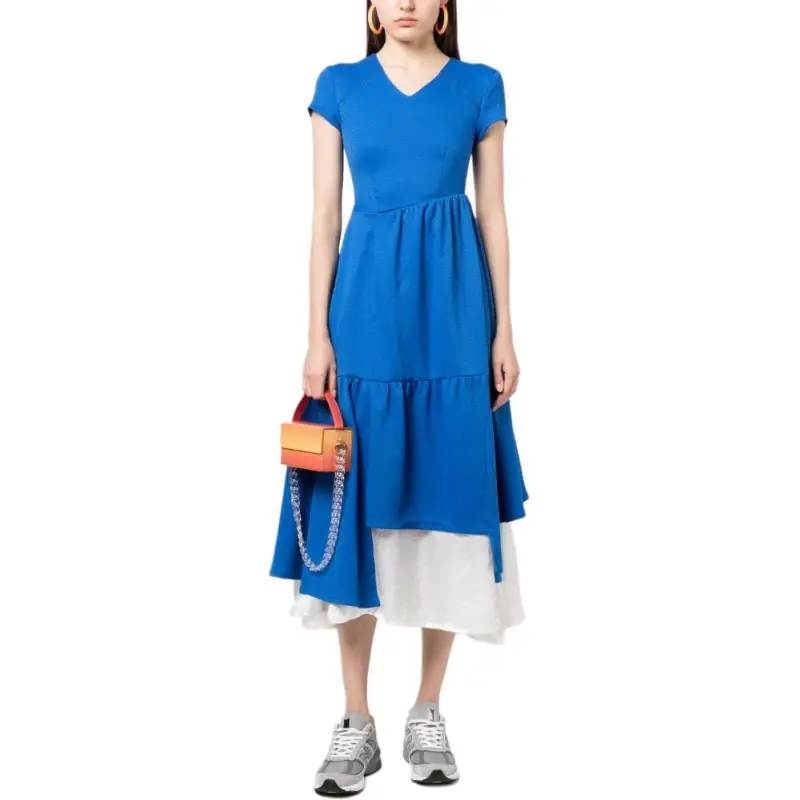 ADER ERROR Layered Asymmetric Midi Dress-4