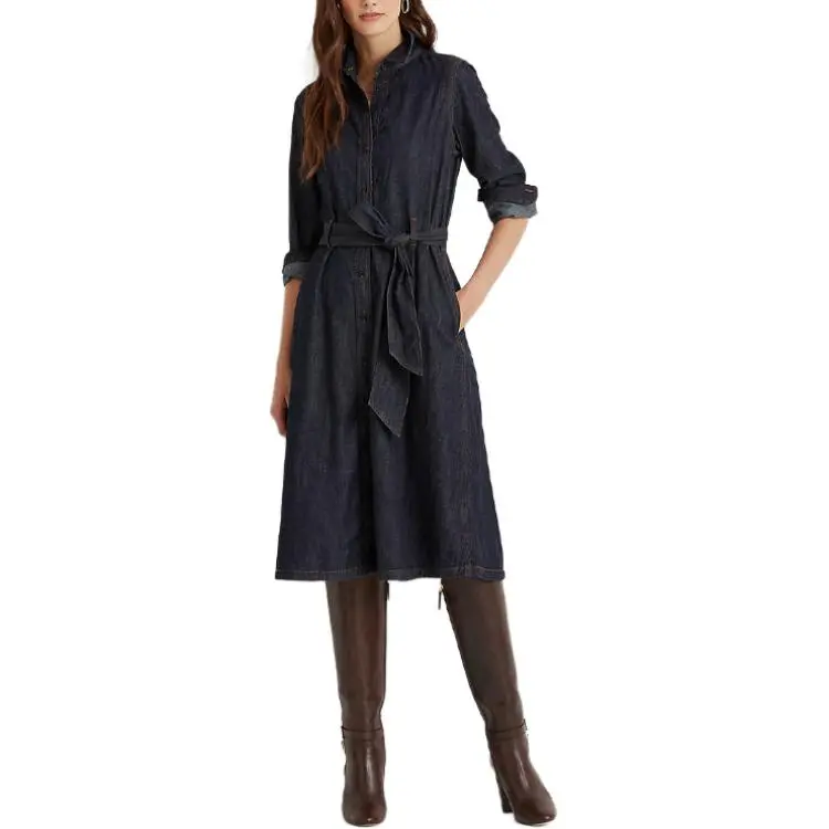 Polo Ralph Lauren Long-Sleeved Dresses Women's Blue-1