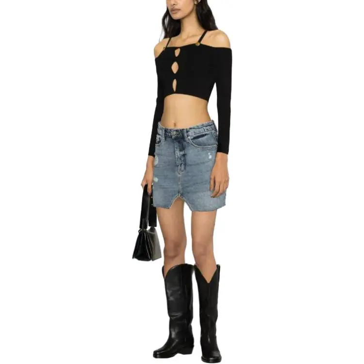 VERSACE JEANS COUTURE Cut Out Long Sleeved Knitted Top-3