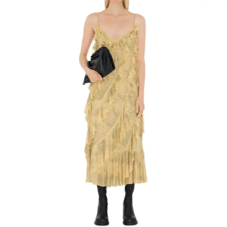 Burberry Sleeveless Dress Women's Sandstone-Colored-1