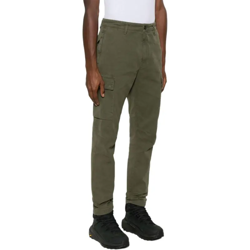 STONE ISLAND Logo Patch Tapered Trousers-2