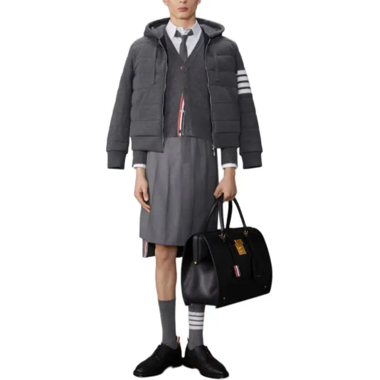 THOM BROWNE Striped Hooded Jacket-1
