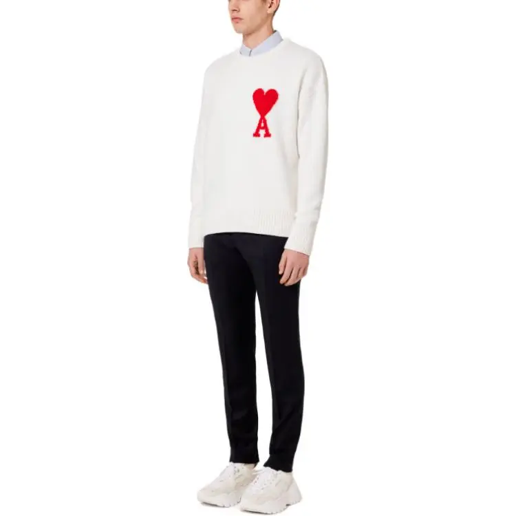 Ami Paris Ami De Coeur Felted Merino Wool Sweater-4