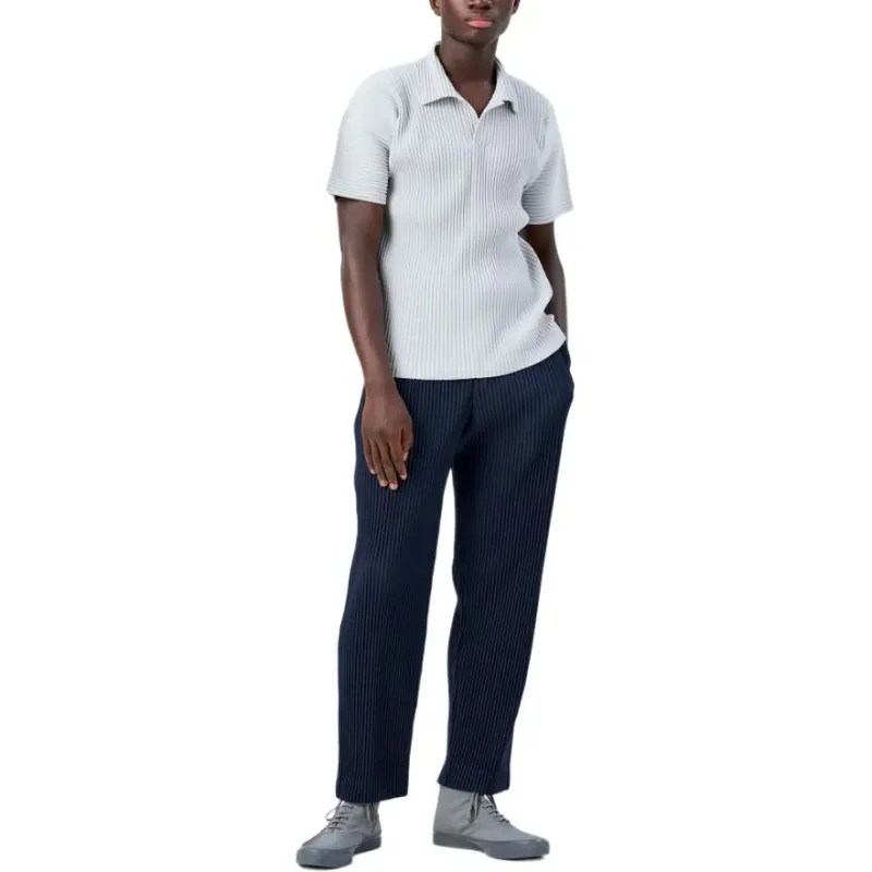 ISSEY MIYAKE Pleated Polo Shirt-3