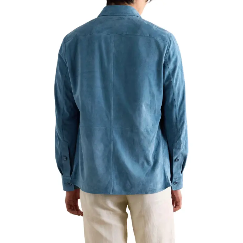 Ralph Lauren Leather Jacket Men's Blue-1