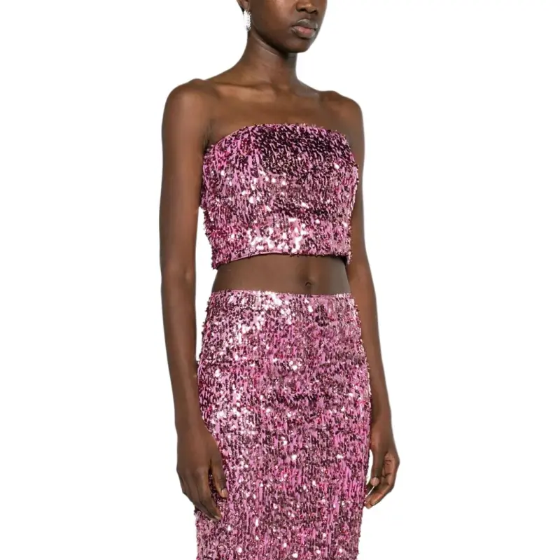 Rotate Sequined Cropped Top-3