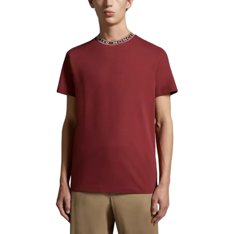 Moncler Logo T Shirt T Shirt Men's Red-2