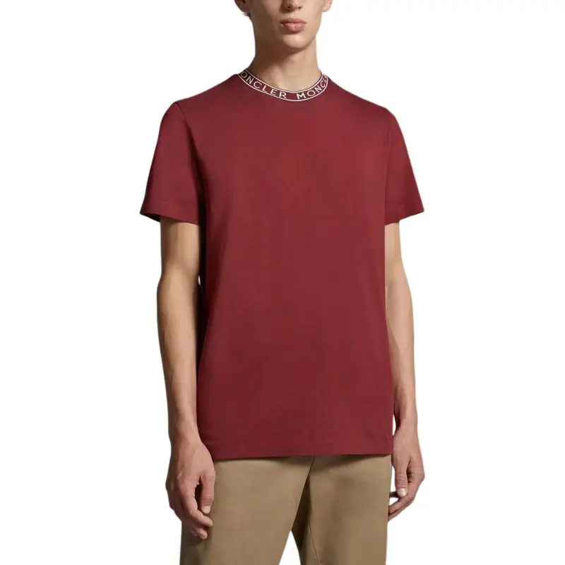 Moncler Logo T Shirt T Shirt Men's Red-3