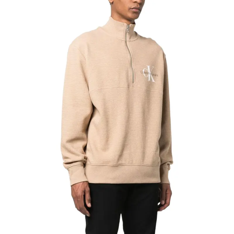 Calvin Klein Monologo Waffle High neck Sweatshirt-3