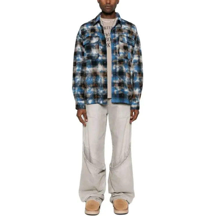 PALM ANGELS Checked Long Sleeved Shirt-1