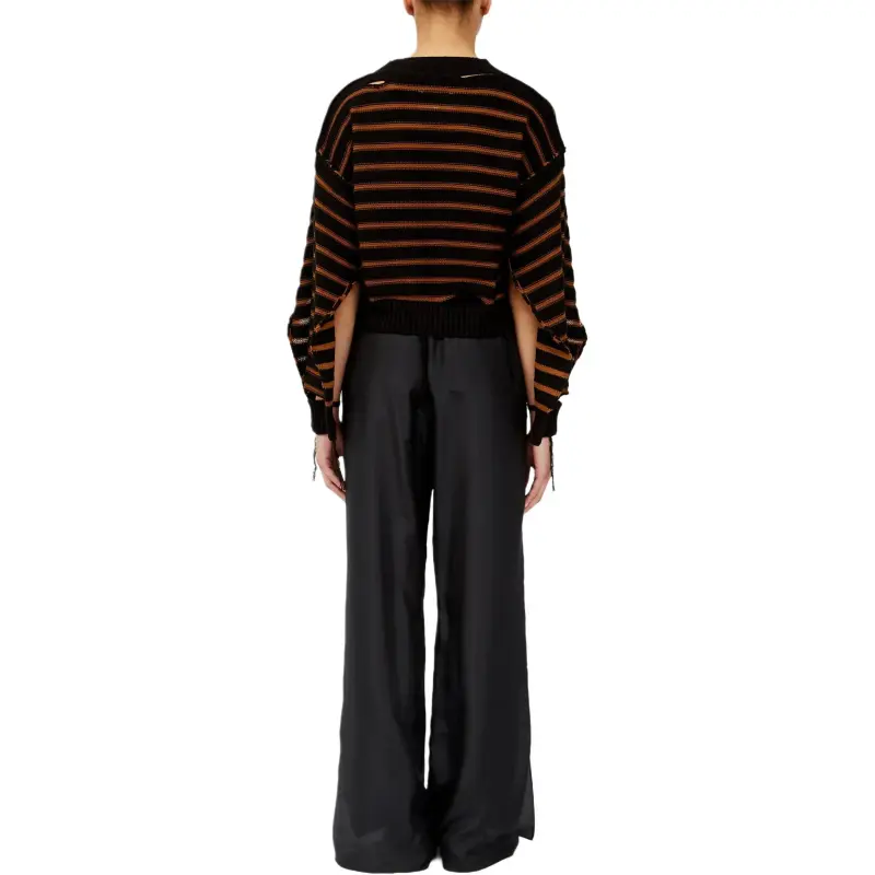 MM6 Logo Cardigan Black/Brown Clay-4