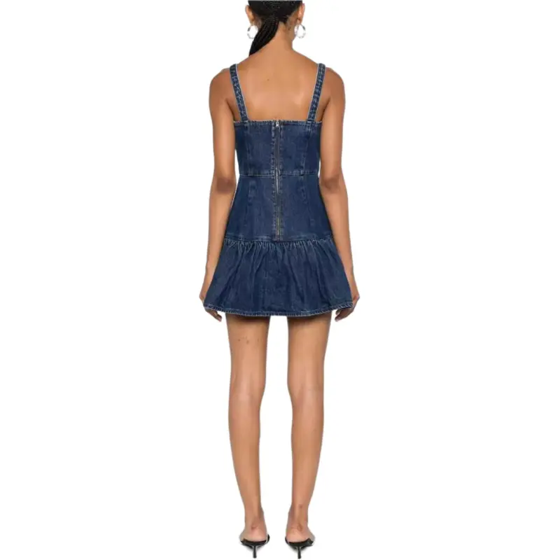 Self portrait Bow detail Denim Mini Dress-4