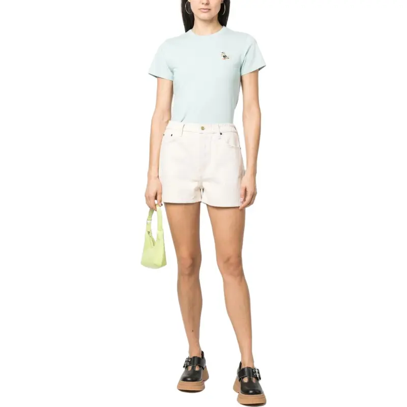 Maison Kitsune T Shirts Women's Pink/Blue-1