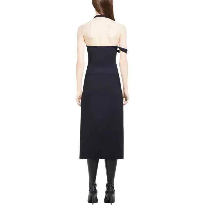 Courrèges Asymmetric Rib 90s Tank Top 'Black'-3