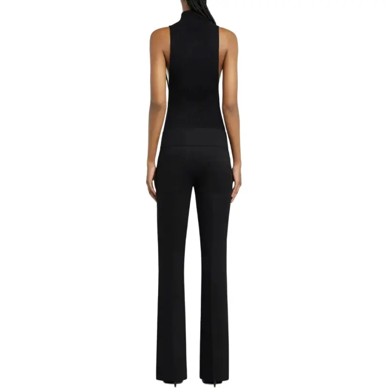 COURREGES Sleeveless Ribbed Knit Tank Top-3