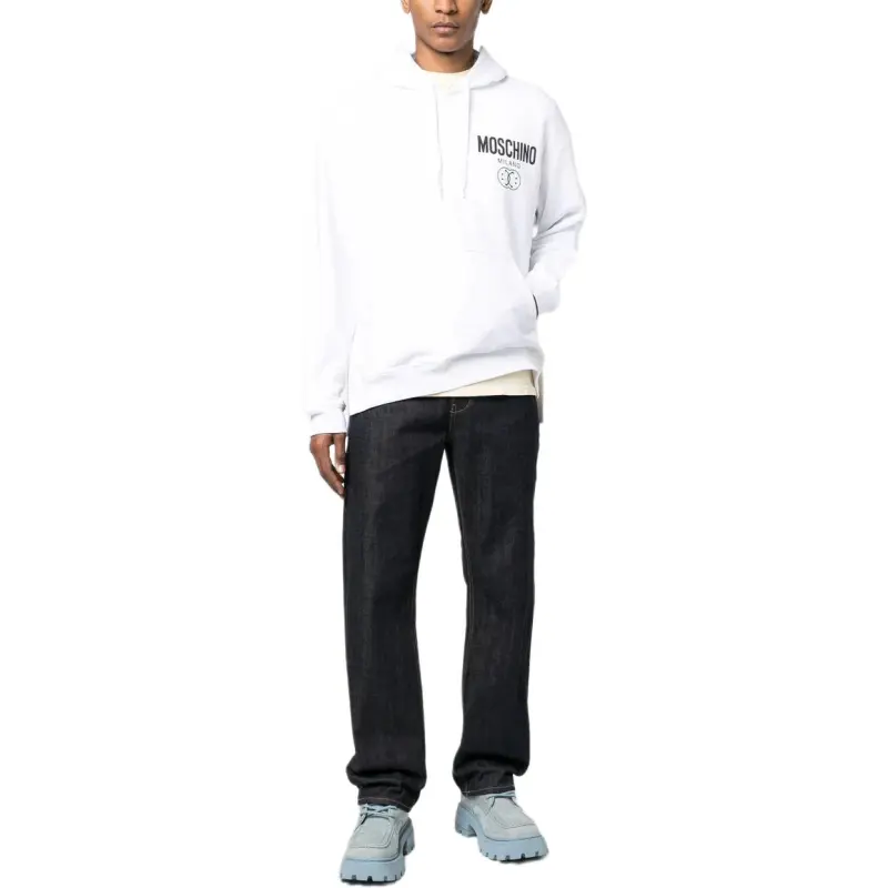 MOSCHINO Smile Logo print Cotton Hoodie-1