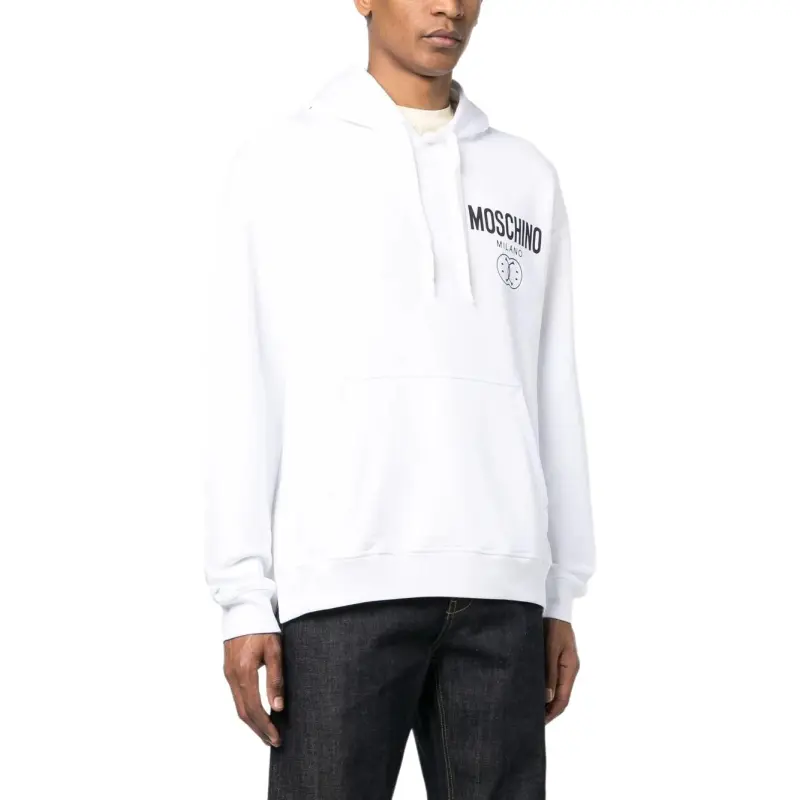 MOSCHINO Smile Logo print Cotton Hoodie-3