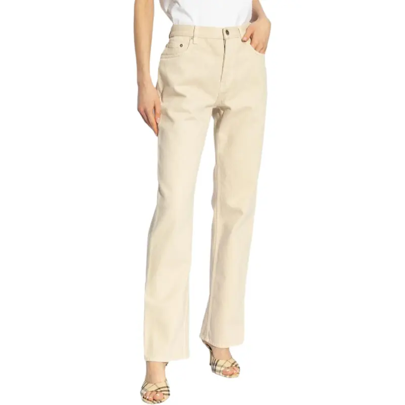Burberry Logo Patch Straight Leg Trousers-2