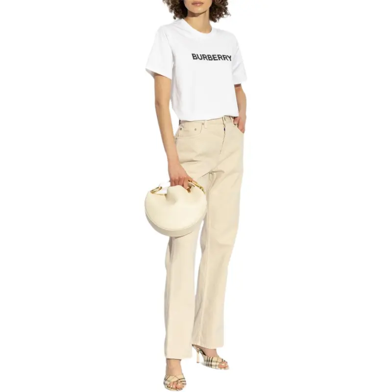 Burberry Logo Patch Straight Leg Trousers-1