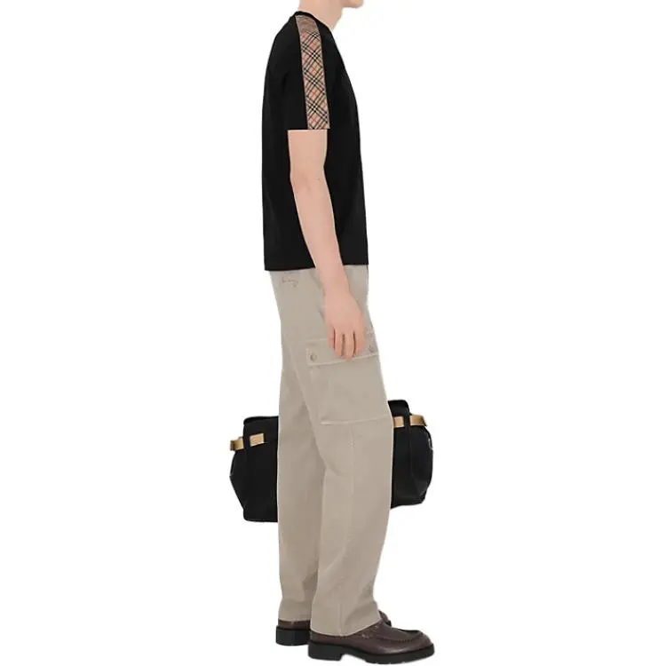Burberry Checkered Trim Crewneck T Shirt-2