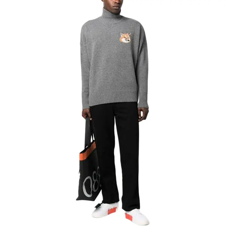 Maison Kitsune Sweaters Men Charcoal Gray-2