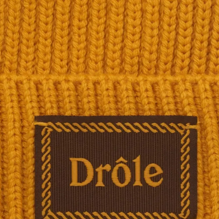 DROLE DE MONSIEUR Logo Patch Turn Up Hem Beanie-2