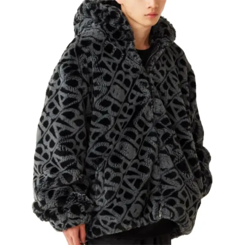 Bape Sport Monogram Fake Fur Hoodie Jacket-2