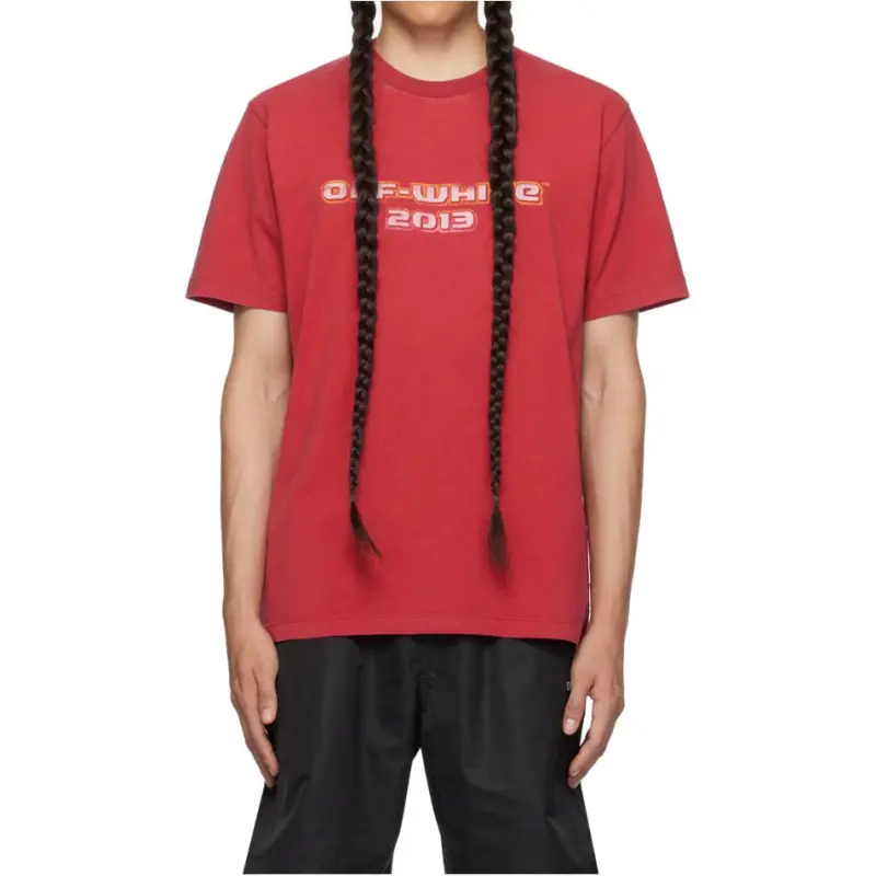 OFF WHITE T Shirts Men Red-2