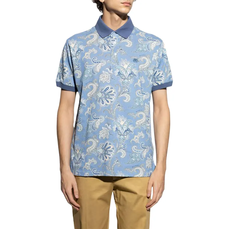 ETRO Graphic Printed Short Sleeved Polo Shirt-2
