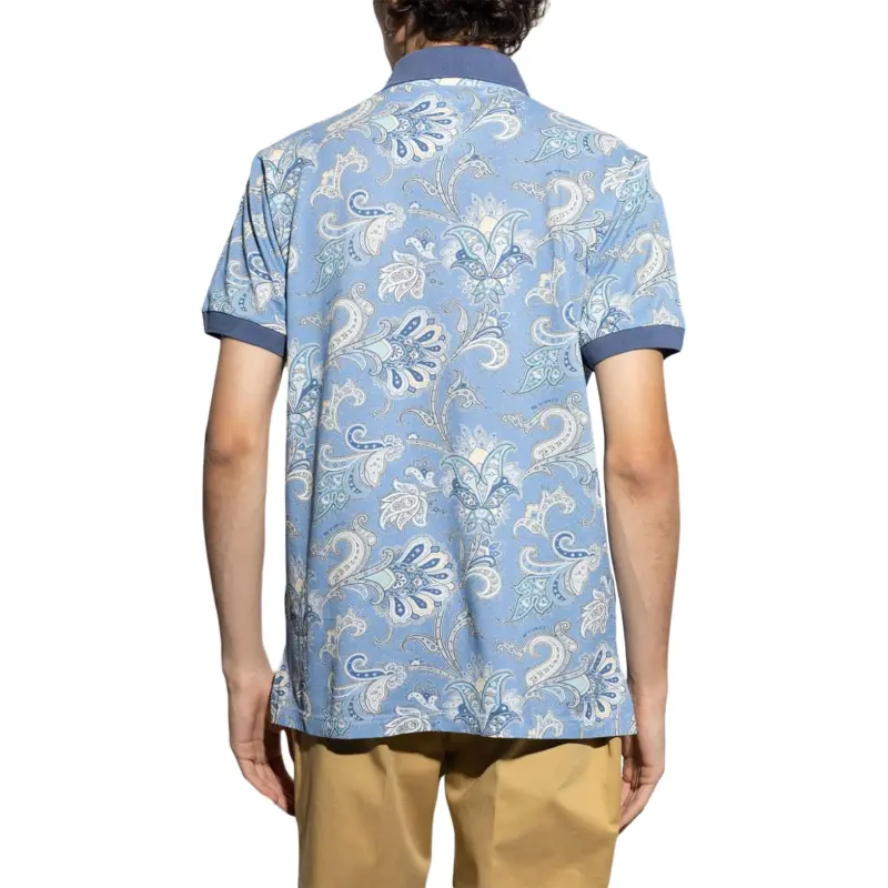 ETRO Graphic Printed Short Sleeved Polo Shirt-4