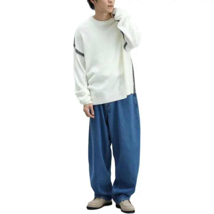 Beams Sweaters Men White-1