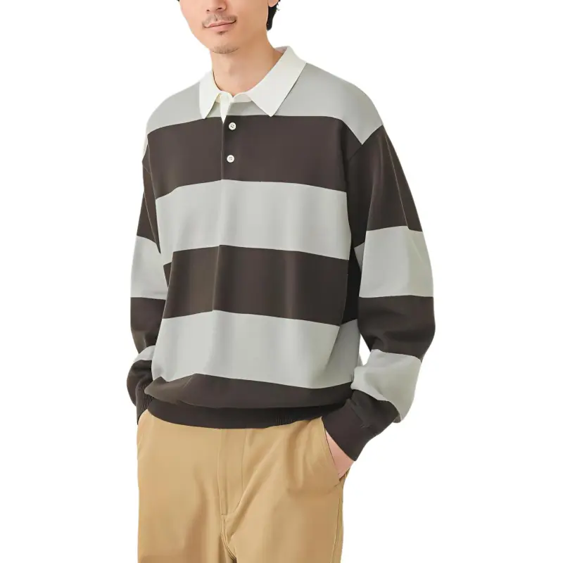 Beams 25SS Polo Shirt Men's Charcoal Gray-3