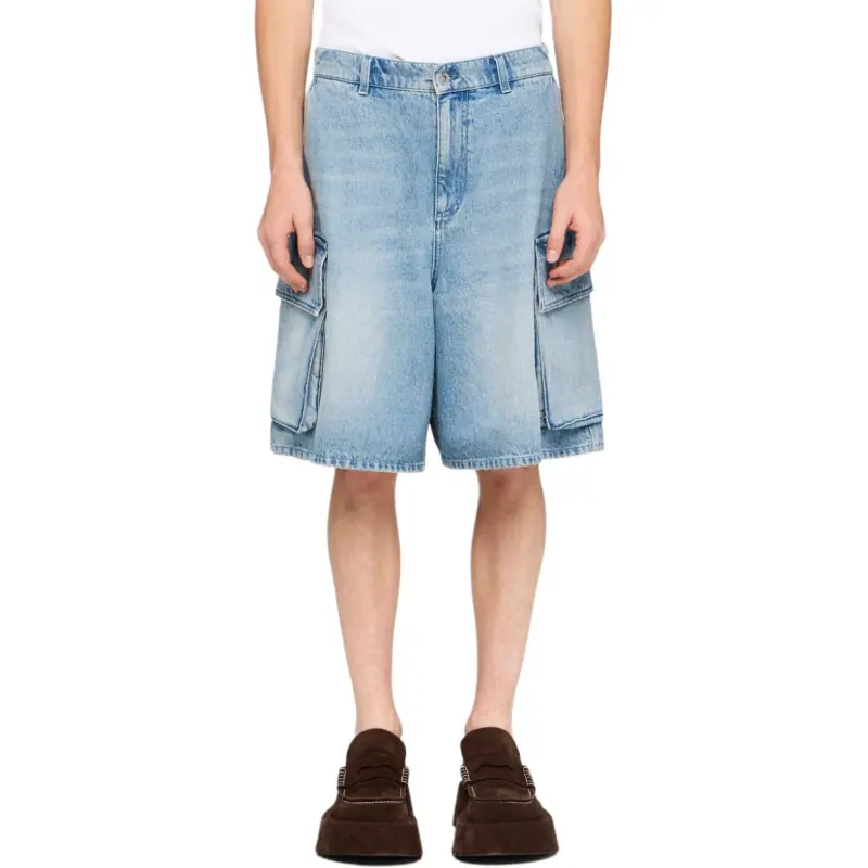 JW Anderson Wide Leg Cargo Denim Shorts-2