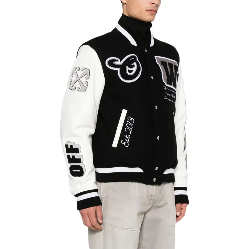 OFF WHITE Lea Applique Varsity Jacket-2