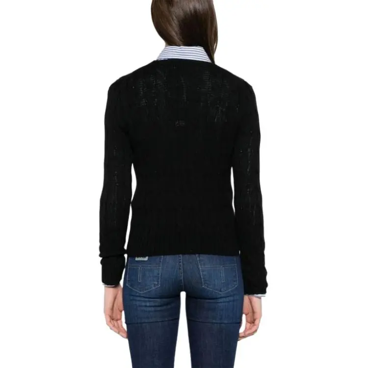 Polo Ralph Lauren Cable Knit Cotton Crewneck Sweater Poloblack-4