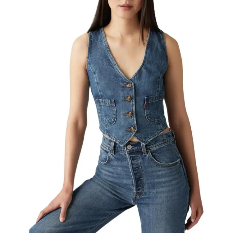Levis Vests Women's Blue-3