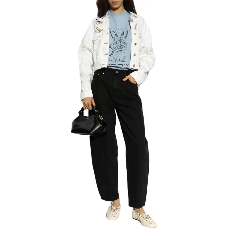 GANNI Graphic Bunny Printed Jersey T Shirt-1