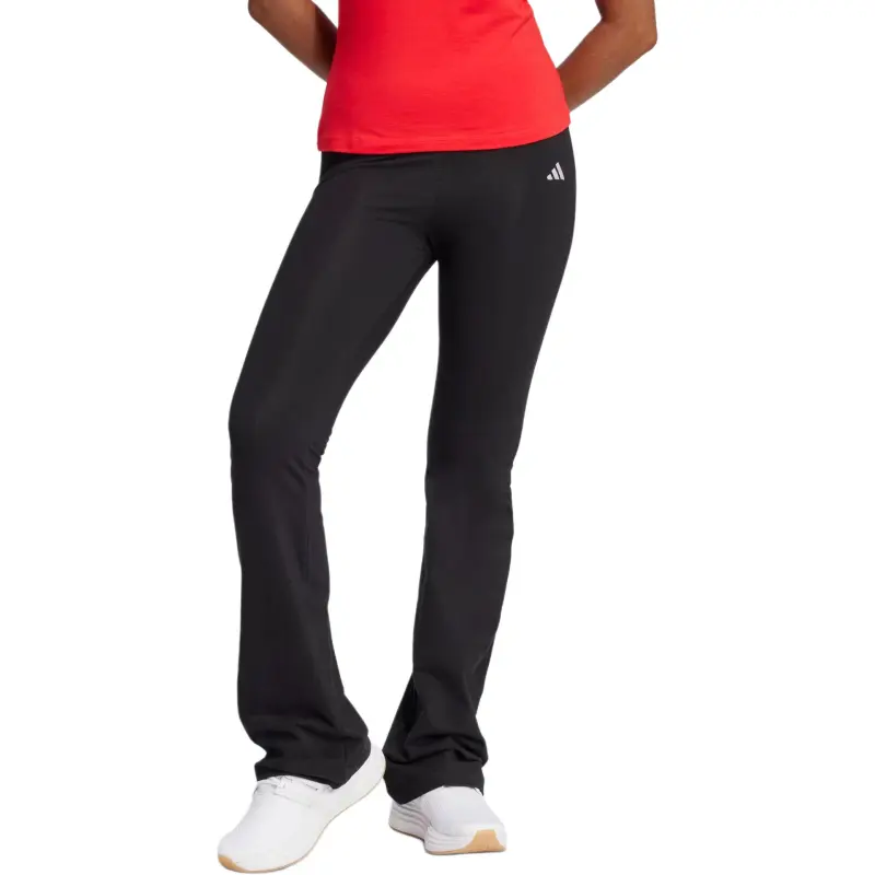 Adidas Women's Essentials Small Logo Flared Leggings Black/White-1