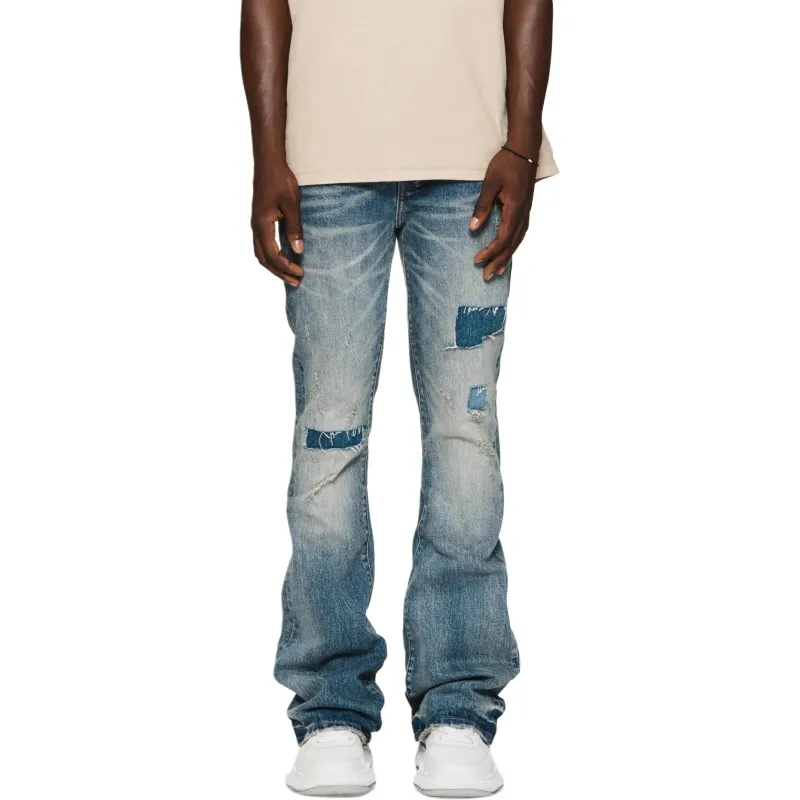 Purple Brand Patch Repair Flare Jeans-2