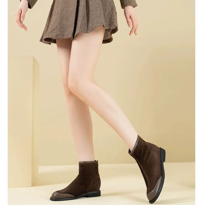 AOKANG Ankle Boots 2cm Women's Brown-2