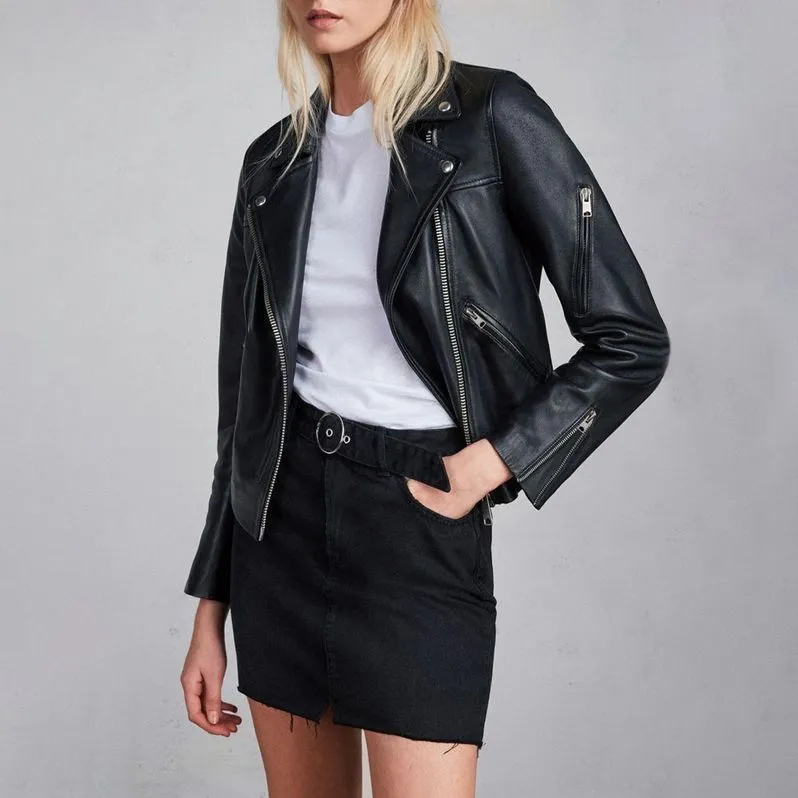 ALLSAINTS Leather Jacket Women's Black-2