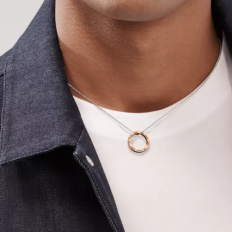 TIFFANY & CO. 18K Rose Gold, Sterling Silver 925 Sterling Silver Necklaces Unisex Rose Gold-3