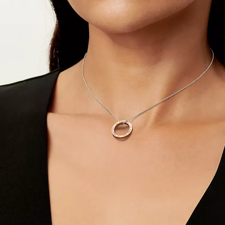 TIFFANY & CO. 18K Rose Gold, Sterling Silver 925 Sterling Silver Necklaces Unisex Rose Gold-4