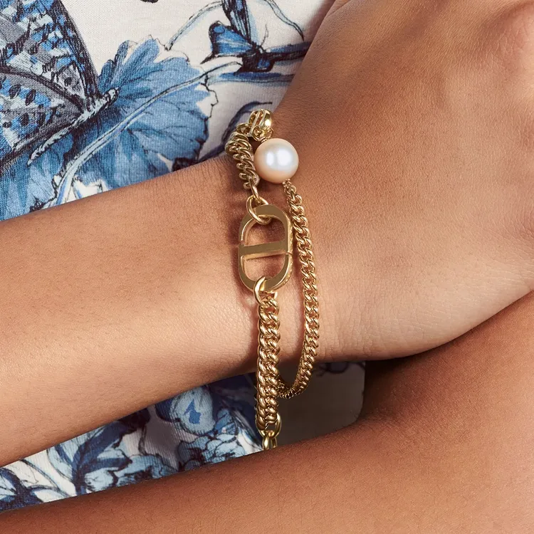 DIOR Metal, Resin, Pearl Bracelets Women's Gold-1