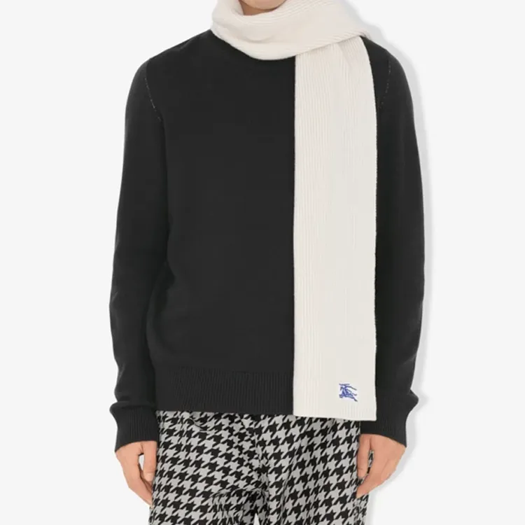Burberry EKD embroidered Cashmere Scarf-2